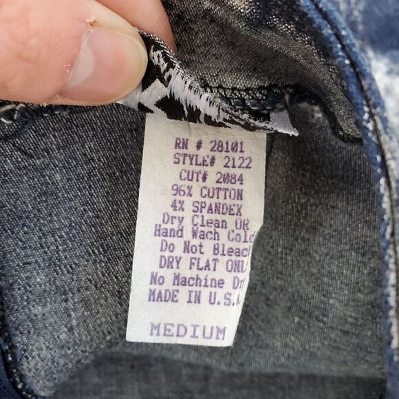 Vintage 90s y2k Tie Dye Metallic Silver Blue Jean Denim Mini Pencil Skirt - Picture 4 of 4